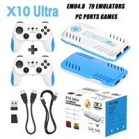 Konsol Game Retro 256GX10 Ultra 4K Sistem EMU4.8 Pengontrol Nirkabel Ganda 2.4G Pilihan Warna Beragam Kotak Hiburan Game