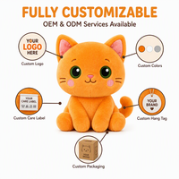 Peluche chat orange Kawaii personnalisée OEM avec fil pour la vente en gros aux magasins de cadeaux et aux magasins de jouets mignons