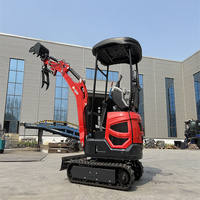 Mini-excavatrice compacte hydraulique de 1,5 tonne, excavatrice sur chenilles pour la ferme et le jardin
