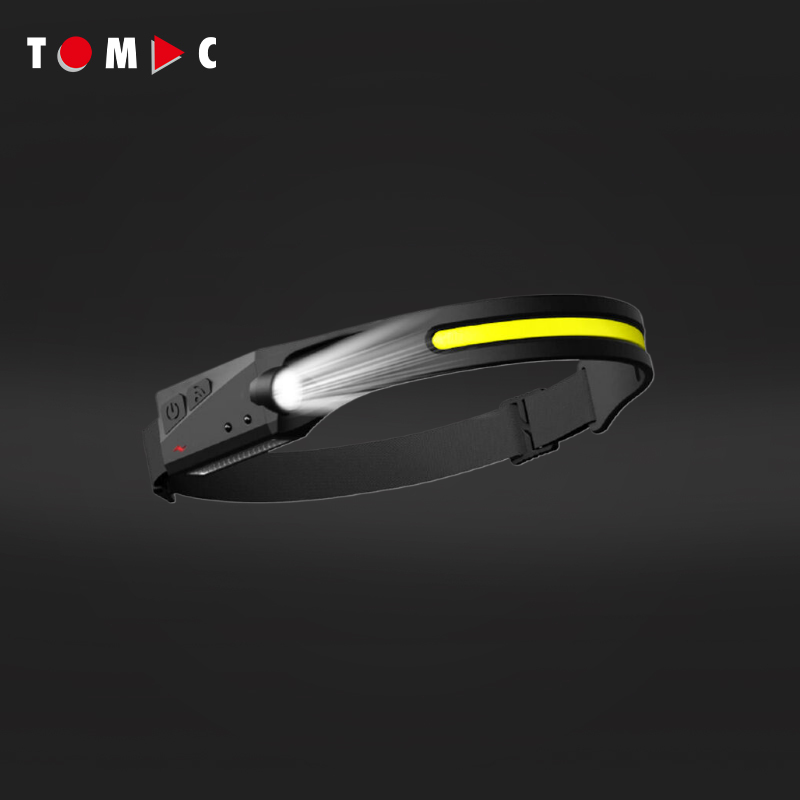 TOMAC CE Certified 5W COB Rechargeable Headlight Panel Head Lamp Work Light with Motion Sensing