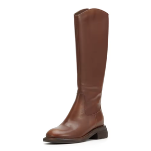 Bottes mi-hautes en cuir véritable pour femmes, élégance et durabilité combinées, chaussures décontractées en cuir de qualité supérieure, bottes mi-hautes - Product Image 4