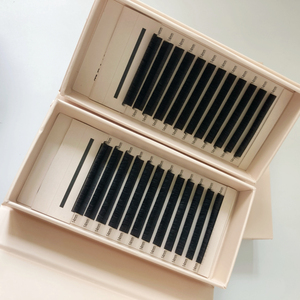 Extensiones de pestañas planas clásicas individuales negras súper mate hechas a mano de alta calidad suave visón Natural largo coreano - Product Image 1