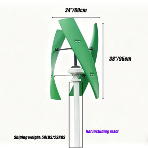 Générateur éolien vertical 800W <span class=keywords><strong>à</strong></span> faible vitesse de démarrage, silencieux, avec contrôleur de charge MPPT, vert - Product Image 1