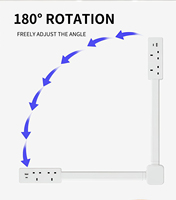 Adaptateur de prise électrique de type UK, multiprise rotative, rallonge de prise britannique, prise britannique 240V