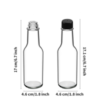 Leere 3oz 5oz 8oz 150ml 250ml Klare Woozy Chili Salat Ketchup Hot Sauce Glasflasche mit Schwarzem Deckel