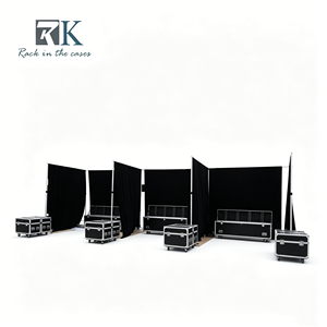 Kit de telón de fondo de alta calidad y fácil instalación con tubos y cortinas para stand de ferias comerciales y decoración de bodas - Product Image 1