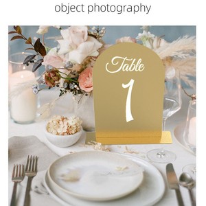Porta Segnaposto da Tavolo Moderno Personalizzabile in Acrilico Trasparente 5x7, Numeri da Tavolo ad Arco per Decorazioni per Feste e Forniture per Matrimoni - Product Image 2