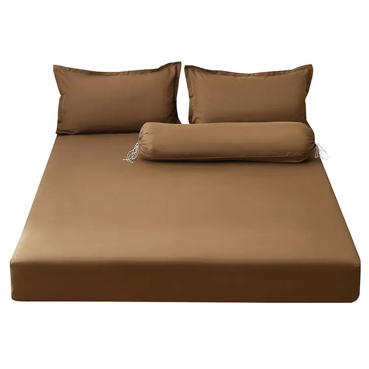 Whole sale 100% Polyester Twin to CL King multiple size and colors solid fitted sheet and pillow case bedding sheets sets