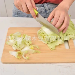 Tabla de cortar multifuncional para el hogar, tabla de cortar de bambú macizo de doble uso con diseño creativo de dibujos animados, de doble cara para frutas y alimentos cocinados - Product Image 4