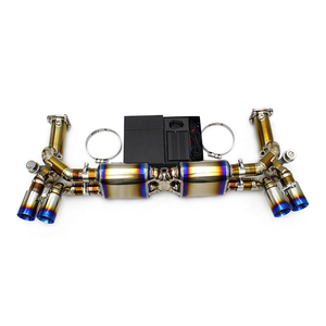 Échappement Catback de Luxe Personnalisé pour Porsche 911 997.1 Turbo 3.6T 2004-2007 Boska Racing en Titane Poli Miroir avec Valve - Product Image 1