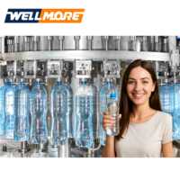 Usine d'embouteillage automatique d'eau potable minérale pure, ligne de production 3 en 1 pour le lavage, le remplissage et le bouchage de bouteilles en PET