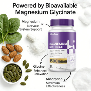 Complexe d'acides aminés de glycinate de <span class=keywords><strong>magnésium</strong></span> d'usine : Glycine, <span class=keywords><strong>Taurine</strong></span>, 60 capsules pour la santé et le bien-être - Product Image 2