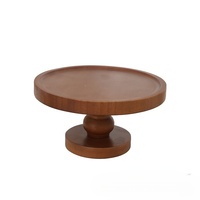 Plateau surélevé classique en bois massif pour la décoration de gâteaux, les fruits et les collations dans le salon, et comme plateau de bienvenue pour les fêtes