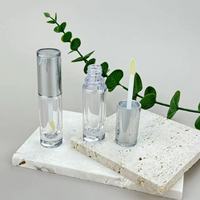 Tubes de brillant à lèvres ronds en plastique en gros, avec capuchon transparent unique, vides, personnalisables, contenants cosmétiques de 5 ml pour brillant à lèvres