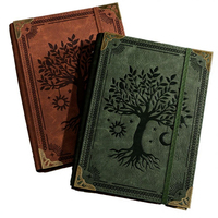 Carnet à feuilles mobiles en cuir PU avec logo personnalisé, journal vintage rechargeable, cadeau