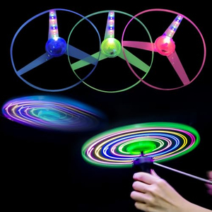 Juguete de Disco Volador de Plástico para Niños, con Luces LED Intermitentes, para Fiestas Neon, Barato - Product Image 1