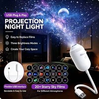 Projecteur de ciel étoilé intelligent HD personnalisé, lampe d'ambiance galaxie avec prise USB pour l'intérieur de la voiture et la chambre à coucher