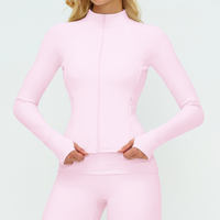 Ensembles de vêtements de sport personnalisés pour femmes, grandes tailles, manches longues, taille élastique, créez votre propre marque, nouvelles vestes de gym