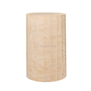 Piedistallo in <span class=keywords><strong>Travertino</strong></span>, Espositore Alto Rotondo, Tavolino Laterale in Marmo, Supporti per Piedistalli - Product Image 4