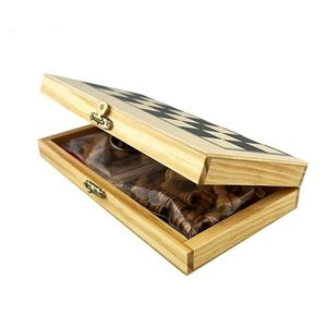 <b>Wooden</b> <b>Chess</b> Game <b>Set</b> Folding Storage Slots 3-In-1 Eco-Friendly Reusable Design for Beginners Kids Adults Classic Board - Product Image 3