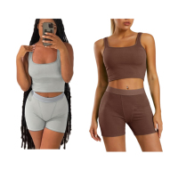 En vrac printemps rose vif débardeur Shorts Lounge Wear Dupe Loungewear 2 deux pièces vêtements d'été ensemble pour femmes vêtements tenue 2024