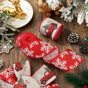 Rubans en lin pour décorations de Noël, design DIY, nœuds en ruban pour arbre de Noël, 6,3 cm, 5 cm, rouleau de 2 m, pour décorations de Noël - Product Image 4