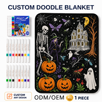 Couverture à colorier douce pour Halloween, réutilisable, à faire soi-même, pour canapé, lit, fête, décoration intérieure et cadeaux, directement de l'usine