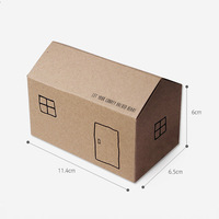 Valentine's Day Gift Box White Kraft Paper House Shape Gift Small Candy Box Cookies Package
