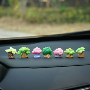 7 Figuras de Resina de Mini Árboles, Adornos Fantasía para Salpicadero de Coche, Decoración de Jardín de Hadas, Arte Decorativo Independiente - Product Image 1