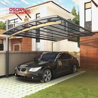 Abri de voiture en polycarbonate imperméable avec structure en aluminium, auvent pare-soleil, abri extérieur pour voiture, carport