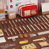 Vente en gros de sac de papeterie rétro d'inspiration japonaise pour adolescents étui à stylo de haute qualité coréen mignon boîte à crayons vintage