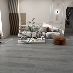Revêtement <span class=keywords><strong>de</strong></span> sol en <span class=keywords><strong>PVC</strong></span> LVT gris clair durable, imperméable et résistant à l'usure, élégant, idéal pour les salons, les escaliers et les zones commerciales - Product Image 1