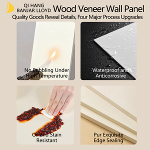 Panneau mural en bambou, fibre de bois, lambris, placage sans peinture, panneau de décoration murale, panneau en carbone, panneau en cristal - Product Image 2