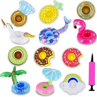 Porte-gobelets gonflables flottants pour piscine, idéaux pour les fêtes sur le thème de l'Hawaï, mignons supports de tasses gonflables en forme de flamant rose