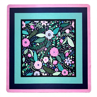 Jeu de tuiles de mahjong américain rose 'Strawberry Tea Party' en acrylique, 160 pièces, avec tasses à thé gravées motif baies, et tapis offert
