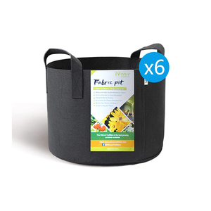 Alta calidad 6-Pack 7 galones <span class=keywords><strong>planta</strong></span> crecer bolsas no tejida aireación vivero bolsa de contenedores con mango - Product Image 1