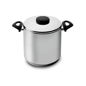 Pentola extra alta con coperchio da 3 litri in acciaio inossidabile per cucinare brodo e zuppe - Product Image 1