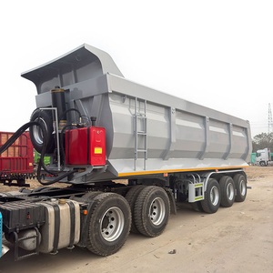 Semi-remorque benne arrière en U de 60 tonnes à prix compétitif, capacité 30-50 mètres cubes, avec plateau en acier, à vendre - Product Image 4