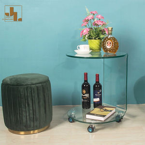 Villa moderne <span class=keywords><strong>pas</strong></span> <span class=keywords><strong>cher</strong></span> salon C forme canapé table d'appoint avec stockage hôtel chambre mobile verre coin Table meubles - Product Image 3