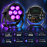 Projecteur LED PAR sans fil DMX à piles 7x15W RGBAW+UV IP65 pour événements de mariage