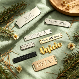 Personalized Sewing Metal Brand <b>Labels</b> Custom Engraved Logo Metal Tags Private Brand <b>Name</b> Badges for Garment & Bags - Product Image 3