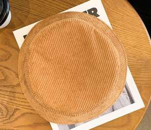 Casual Corduroy Fisherman Hat Embroidery Logo Women's Autumn Winter Small Batch Foldable <b>Large</b> Brim Sunshade Breathable Warm - Product Image 4