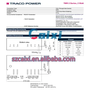 Hochwertiger DC-DC konverter TRACO POWER TMR4811-2W Leistungs modul TMR 4811