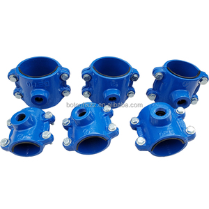 Collier de serrage en fonte <span class=keywords><strong>pour</strong></span> tuyau flexible en PVC, revêtu de résine époxy haute <span class=keywords><strong>pression</strong></span>, avec raccords en T et en selle - Product Image 5