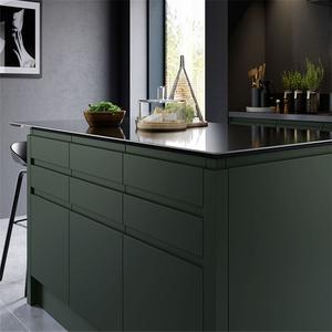 ตู้ครัว MDF สีเขียวราคาประหยัดแบบสั่งทำพิเศษจาก Vermonhouzz โครงเมลามีน บานประตูไร้มือจับ - Product Image 4