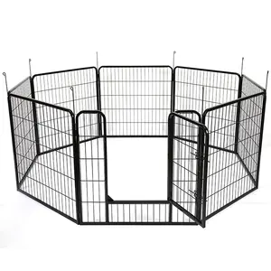Toptan 48 inç kare tüp katlanabilir yavru oyun parkı geçici köpek kalem çit köpek kafesleri köpekler için metal kennels