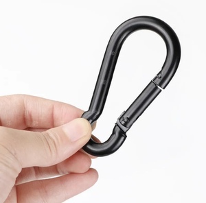 Gancho de llavero pequeño negro barato, gancho de resorte, ganchos de mosquetón de <span class=keywords><strong>escalada</strong></span>, mosquetón negro - Product Image 3