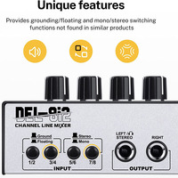 Mini-mixeur audio 4 canaux à faible bruit avec suppression du bruit, adaptateur secteur 12 V CC, réglage stéréo/mono, 20 Hz-20 kHz, pour microphones et guitares