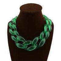 Colliers à maillons épais et surdimensionnés en acrylique, collier statement en plastique, colliers à maillons exagérés, colliers tendance