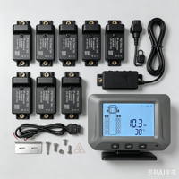 Système de surveillance de la pression des pneus, alarme sonore et lumineuse, écran LCD 2,6 pouces, capteur de pression interne 24V tpms, camion, bus, remorque
